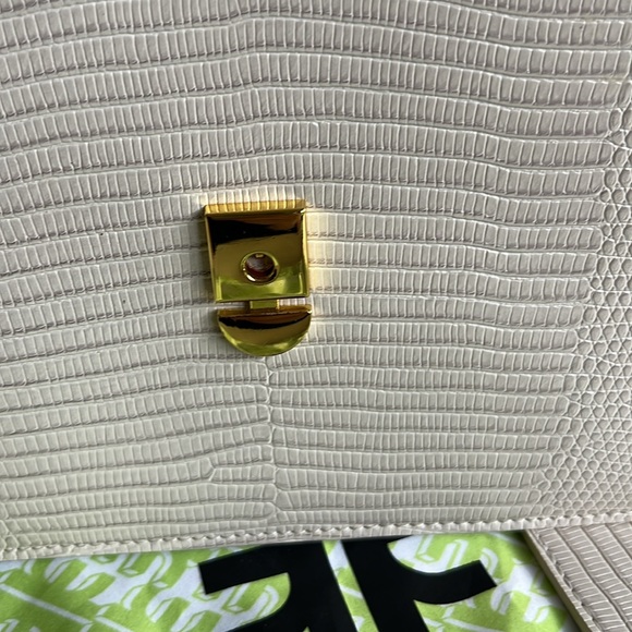🆕 JW PEI Mini Flap Crossbody Ivory Lizard Handbag Vegan Purse - Picture 6 of 9